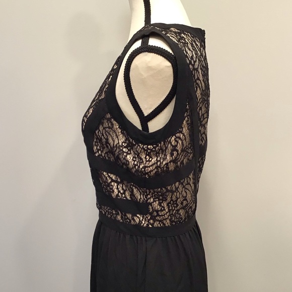 Gianni Bini Avery Lace Evening Dress Formal Sleeveless Maxi Long Black Gown SZ 4 - Picture 7 of 13